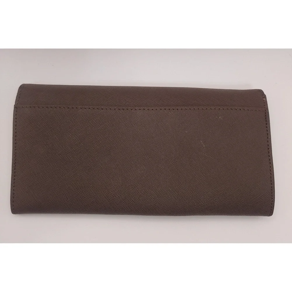 Michael Kors Wallet Brown Coated Canvas Gold Tone‎ Hardware Elegant